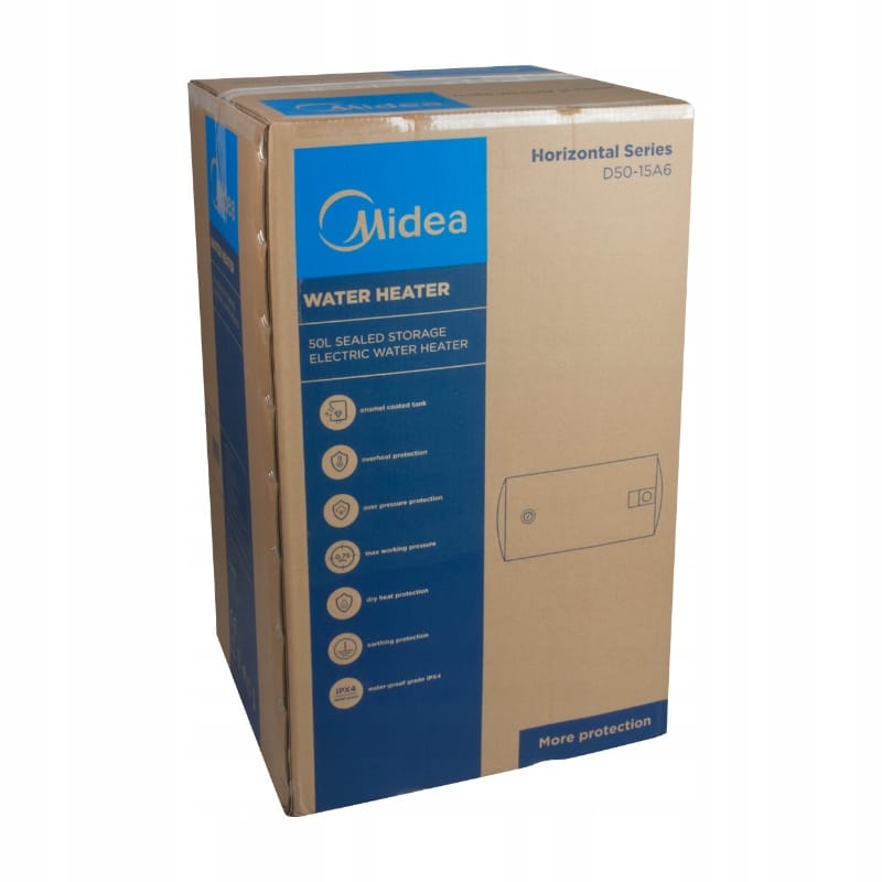 D50-15EA6-10 Elektryczny podgrzewacz wody akumulacyjny poziomy, 50 l, D50-15EA6, Midea - obrazek 13