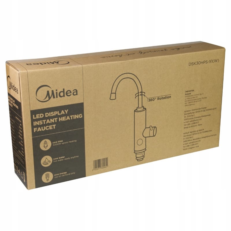 DSK30HPS-X1-W4 Przepływowy podgrzewacz wody, nablatowy Midea DSK30HPS-X1-W - obrazek 9