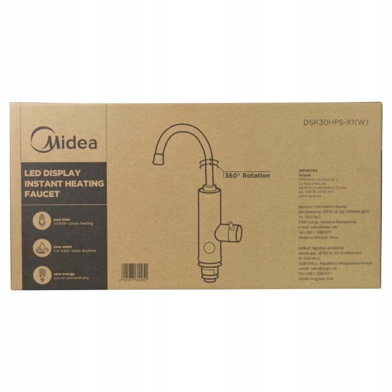 DSK30HPS-X1-W5 Przepływowy podgrzewacz wody, nablatowy Midea DSK30HPS-X1-W - obrazek 8