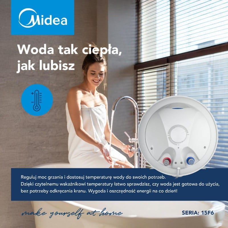 Elektryczny podgrzewacz wody akumulacyjny, 30 l, D30-15F6, Midea 15 Elektryczny podgrzewacz wody akumulacyjny, 100 l, D100-15F6, Midea - obrazek 17
