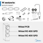 Filtr odwróconej osmozy z WiFi i elektronicznym kranem Midea 800GPD Smart RO5 - obrazek 21